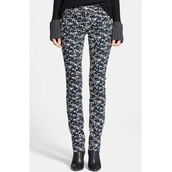 Tory Burch Blaire Floral Print Super Skinny Jeans - Picture 1 of 8